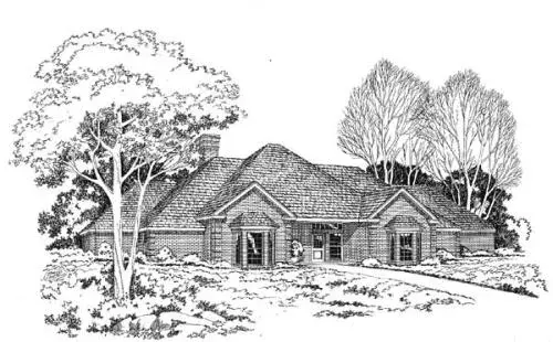 Traditional house plans 46-145 - front exterior, 2,925 sq ft, 4 bed, 3 bath house plans | Monster House Plans