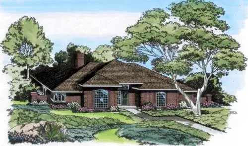 European house plans 46-147 - front exterior, 2,285 sq ft, 4 bed, 3 bath house plans | Monster House Plans