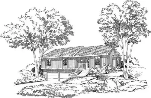 Traditional house plans 46-153 - front exterior, 1,152 sq ft, 3 bed, 2 bath house plans | Monster House Plans