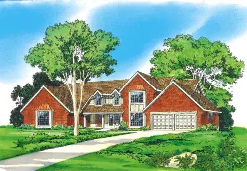 Country house plans 46-159 - front exterior, 3,345 sq ft, 4 bed, 3 bath house plans | Monster House Plans