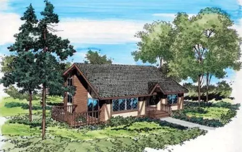 Traditional house plans 46-167 - front exterior, 1,355 sq ft, 3 bed, 2 bath house plans | Monster House Plans