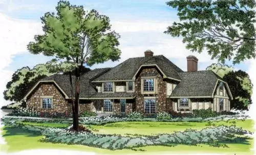 European house plans 46-171 - front exterior, 3,726 sq ft, 5 bed, 3 bath house plans | Monster House Plans