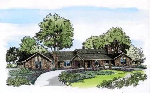 Traditional house plans 46-174 - front exterior, 3,972 sq ft, 4 bed, 4 bath house plans | Monster House Plans