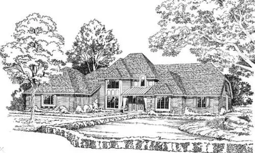 Traditional house plans 46-181 - front exterior, 4,248 sq ft, 4 bed, 4 bath house plans | Monster House Plans