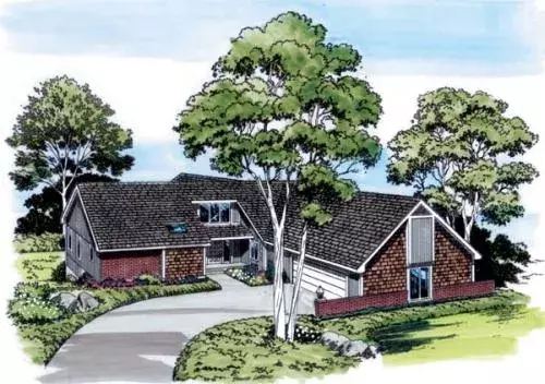 Contemporary house plans 46-189 - front exterior, 3,903 sq ft, 4 bed, 3 bath house plans | Monster House Plans