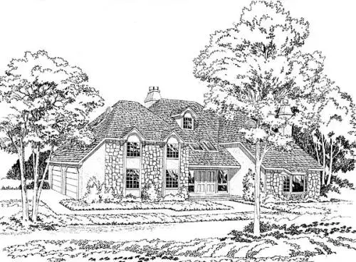 Traditional house plans 46-190 - front exterior, 3,590 sq ft, 3 bed, 2 bath house plans | Monster House Plans