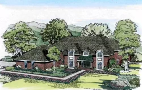 European house plans 46-206 - front exterior, 4,588 sq ft, 4 bed, 4 bath house plans | Monster House Plans
