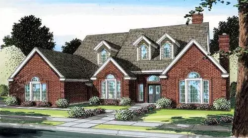 French Country house plans 46-212 - front exterior, 3,935 sq ft, 5 bed, 4 bath house plans | Monster House Plans