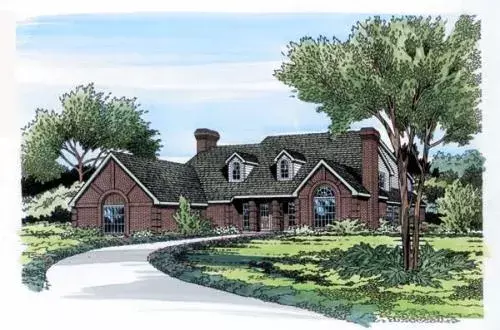 European house plans 46-223 - front exterior, 4,006 sq ft, 4 bed, 4 bath house plans | Monster House Plans