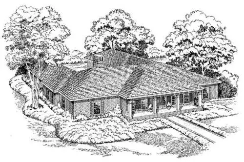 Traditional house plans 46-230 - front exterior, 3,438 sq ft, 4 bed, 3 bath house plans | Monster House Plans