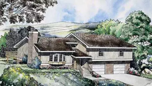 Traditional house plans 46-234 - front exterior, 1,676 sq ft, 3 bed, 2 bath house plans | Monster House Plans