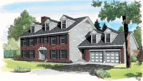 Colonial house plans 46-246 - front exterior, 3,107 sq ft, 3 bed, 2 bath house plans | Monster House Plans