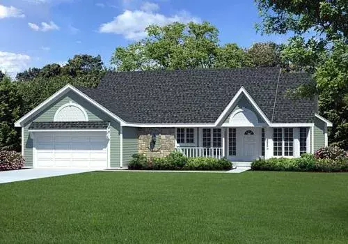Traditional house plans 46-259 - front exterior, 1,698 sq ft, 3 bed, 2 bath house plans | Monster House Plans