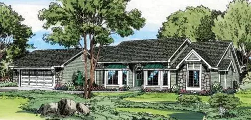 Traditional house plans 46-260 - front exterior, 1,804 sq ft, 3 bed, 2 bath house plans | Monster House Plans