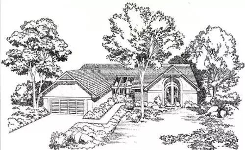 Contemporary house plans 46-268 - front exterior, 1,850 sq ft, 3 bed, 2 bath house plans | Monster House Plans