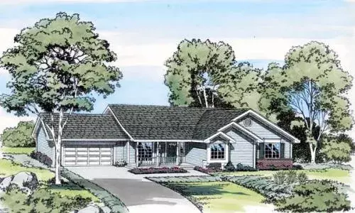 Traditional house plans 46-273 - front exterior, 1,682 sq ft, 3 bed, 2 bath house plans | Monster House Plans