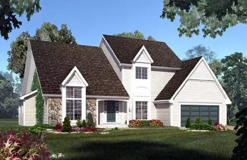 Traditional house plans 46-281 - front exterior, 2,851 sq ft, 4 bed, 2 bath house plans | Monster House Plans