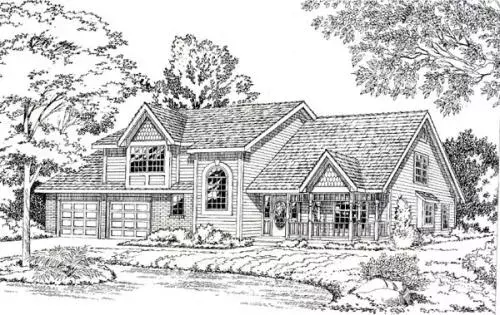 Country house plans 46-287 - front exterior, 2,649 sq ft, 3 bed, 2 bath house plans | Monster House Plans