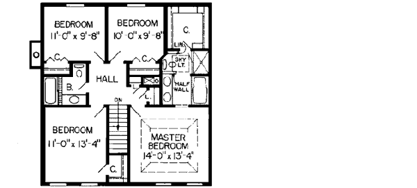 Upper/Second Floor Plan:46-291