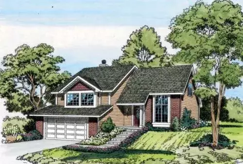 Traditional house plans 46-292 - front exterior, 2,052 sq ft, 4 bed, 2 bath house plans | Monster House Plans