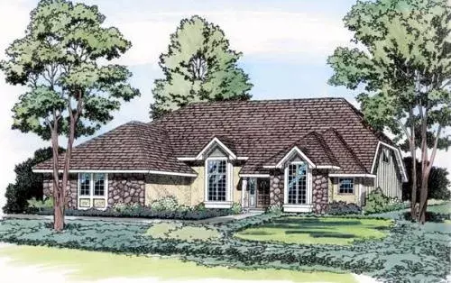 Traditional house plans 46-293 - front exterior, 3,131 sq ft, 4 bed, 3 bath house plans | Monster House Plans