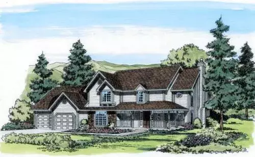 Country house plans 46-296 - front exterior, 2,601 sq ft, 3 bed, 2 bath house plans | Monster House Plans