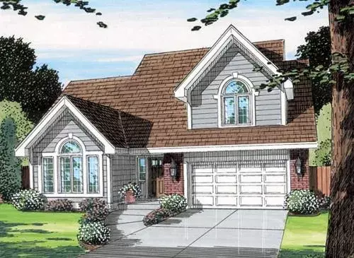 Traditional house plans 46-300 - front exterior, 2,483 sq ft, 4 bed, 2 bath house plans | Monster House Plans
