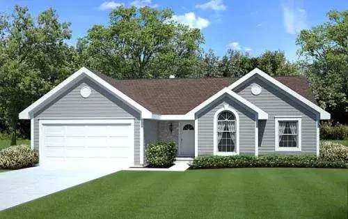 Traditional house plans 46-318 - front exterior, 1,456 sq ft, 3 bed, 2 bath house plans | Monster House Plans