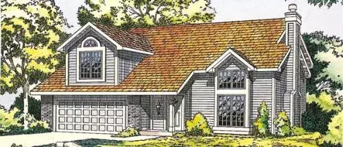 Traditional house plans 46-319 - front exterior, 1,765 sq ft, 3 bed, 2 bath house plans | Monster House Plans