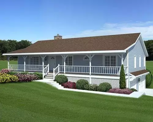 Country house plans 46-337 - front exterior, 1,792 sq ft, 3 bed, 2 bath house plans | Monster House Plans