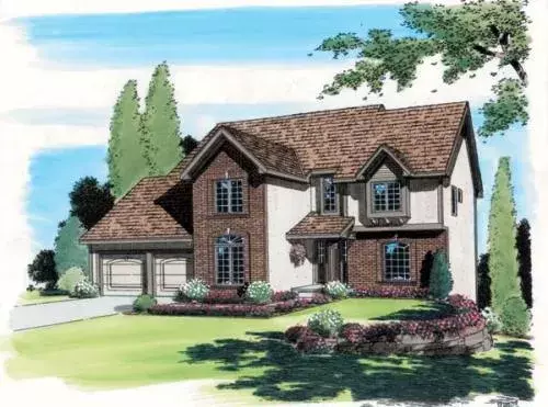 Traditional house plans 46-344 - front exterior, 2,950 sq ft, 4 bed, 3 bath house plans | Monster House Plans