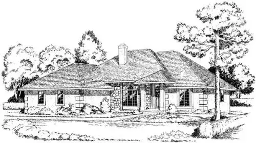 Traditional house plans 46-346 - front exterior, 2,700 sq ft, 4 bed, 3 bath house plans | Monster House Plans
