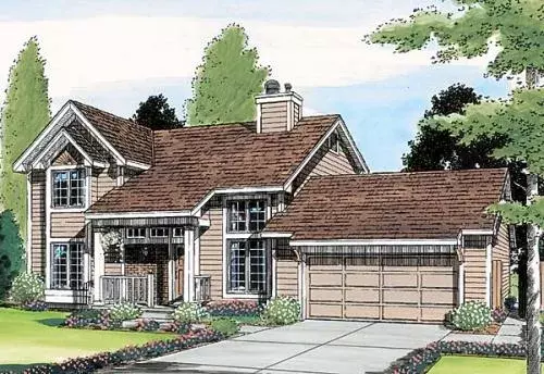 Traditional house plans 46-347 - front exterior, 2,029 sq ft, 3 bed, 2 bath house plans | Monster House Plans