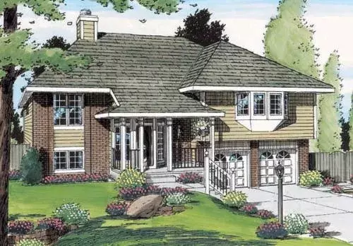 Traditional house plans 46-353 - front exterior, 1,600 sq ft, 3 bed, 2 bath house plans | Monster House Plans