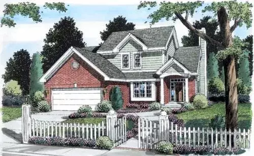 Traditional house plans 46-354 - front exterior, 1,946 sq ft, 3 bed, 2 bath house plans | Monster House Plans