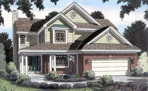 Traditional house plans 46-355 - front exterior, 2,021 sq ft, 3 bed, 2 bath house plans | Monster House Plans