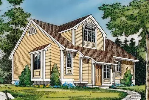 Traditional house plans 46-363 - front exterior, 1,253 sq ft, 3 bed, 2 bath house plans | Monster House Plans