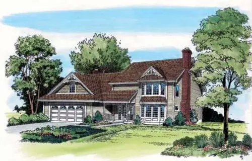 Traditional house plans 46-366 - front exterior, 2,313 sq ft, 3 bed, 2 bath house plans | Monster House Plans