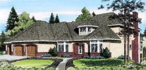 Traditional house plans 46-370 - front exterior, 3,062 sq ft, 3 bed, 3 bath house plans | Monster House Plans