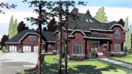 Traditional house plans 46-371 - front exterior, 3,560 sq ft, 4 bed, 4 bath house plans | Monster House Plans