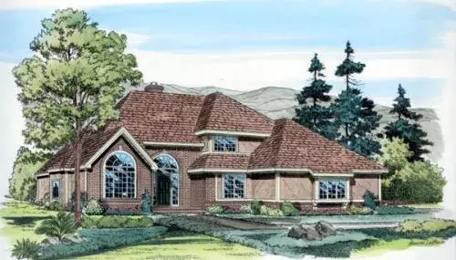 Traditional house plans 46-377 - front exterior, 2,372 sq ft, 3 bed, 2 bath house plans | Monster House Plans