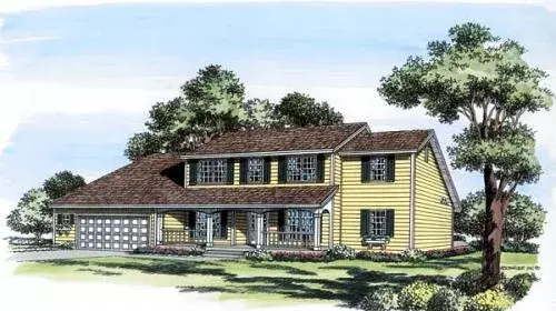Traditional house plans 46-380 - front exterior, 2,945 sq ft, 5 bed, 3 bath house plans | Monster House Plans