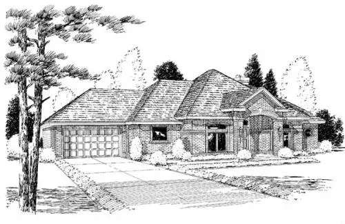 Traditional house plans 46-387 - front exterior, 1,778 sq ft, 3 bed, 2 bath house plans | Monster House Plans