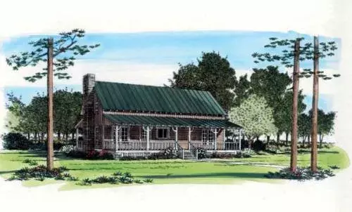 Country house plans 46-389 - front exterior, 1,652 sq ft, 2 bed, 2 bath house plans | Monster House Plans