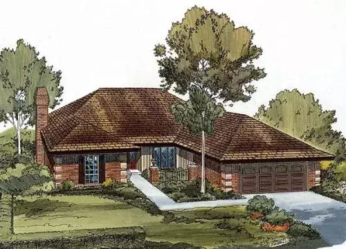 Traditional house plans 46-392 - front exterior, 2,118 sq ft, 3 bed, 2 bath house plans | Monster House Plans