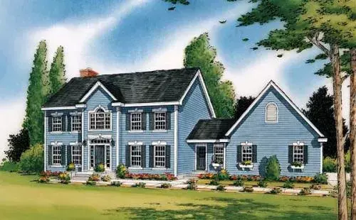 Colonial house plans 46-400 - front exterior, 2,428 sq ft, 3 bed, 3 bath house plans | Monster House Plans