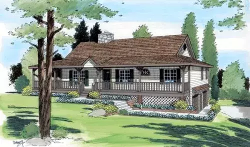 Traditional house plans 46-402 - front exterior, 1,741 sq ft, 3 bed, 2 bath house plans | Monster House Plans