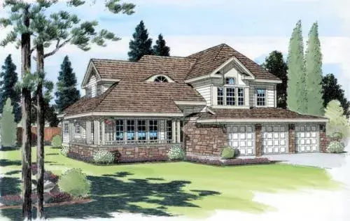 Traditional house plans 46-405 - front exterior, 2,478 sq ft, 3 bed, 2 bath house plans | Monster House Plans