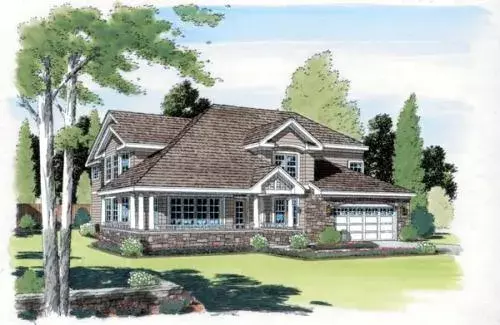 Traditional house plans 46-406 - front exterior, 2,484 sq ft, 3 bed, 3 bath house plans | Monster House Plans