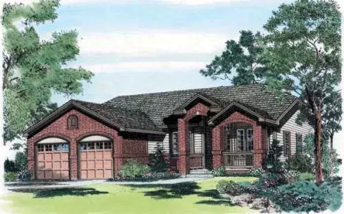 Traditional house plans 46-409 - front exterior, 2,108 sq ft, 3 bed, 2 bath house plans | Monster House Plans